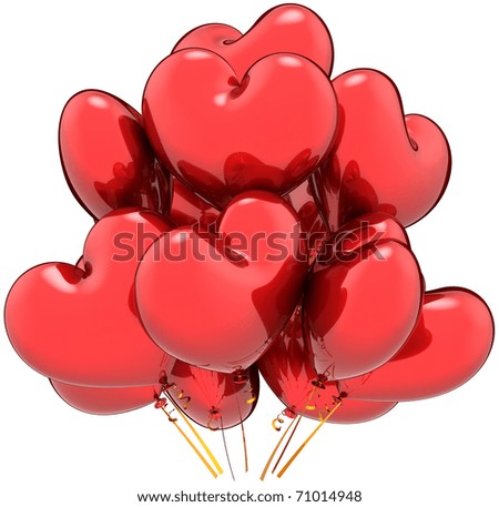 happy birthday heart balloons. stock photo : Heart shaped