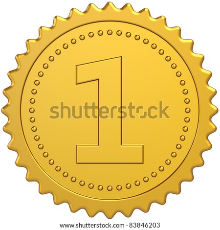 Logo Design on Award First Place Medal Badge  Winner Achievement Pride Symbol Design