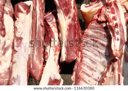 raw pig meat background