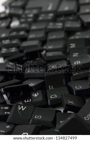 letters - alphabet, numbers,  keyboard keys combined in a single image