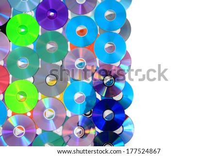 color CD and DVD as IT technology background