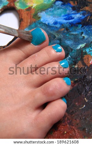 pedicure - women feet and colors
