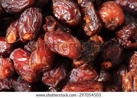 dried dates fruit as natural food background