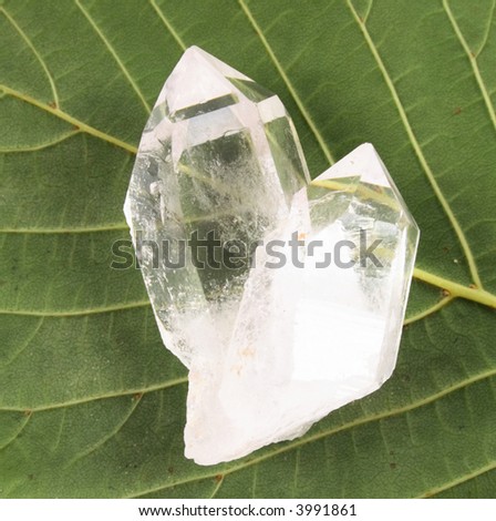 czech crystal on the green background