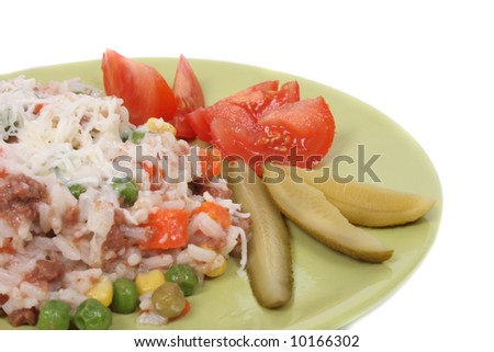 czech food with rice and meat