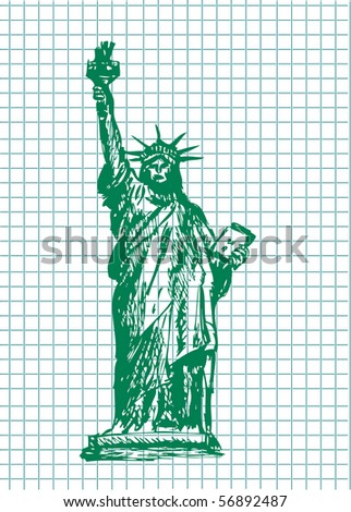 statue of liberty face drawing. statue of liberty face