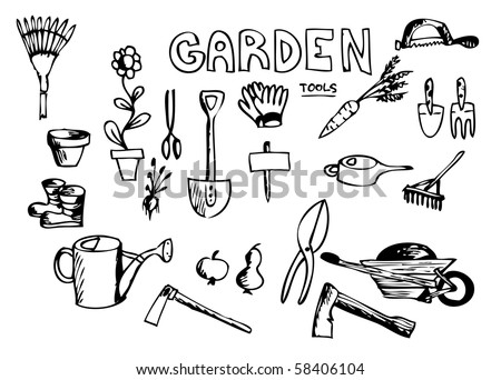 garden tools vector. stock vector : garden tools