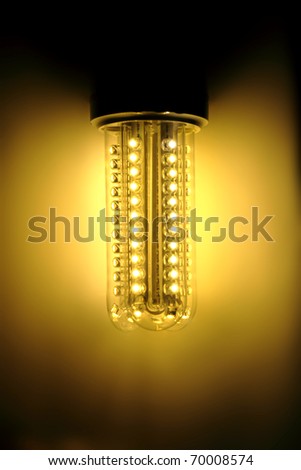 led bulb light in the dark night