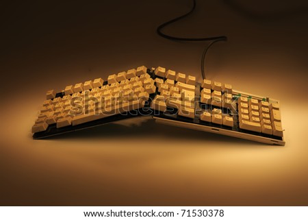 broken keyboard in the night