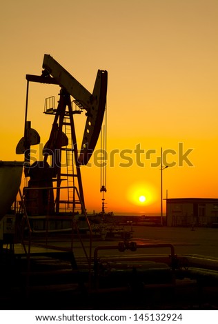 Oil pumps. Oil industry equipment. - stock photo