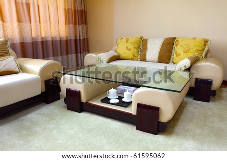 Couch in the room, modern living room