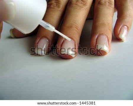 woman manicure her hand