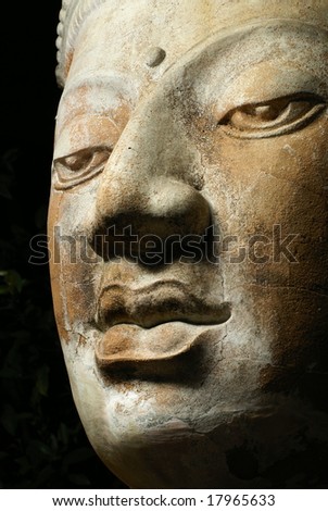 Asian buddhist head statue portrait