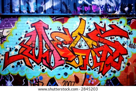 stock photo Graffiti tag thats red