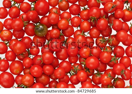 Another. Green and Red Cherry tomato Background. A cherry tomato is a smaller garden variety of tomato.