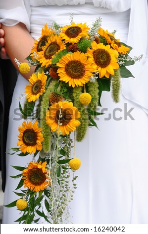 Wedding bouquet of Sunflowers
