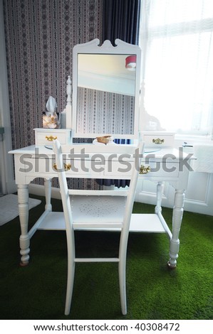Luxury bedroom with makeup table