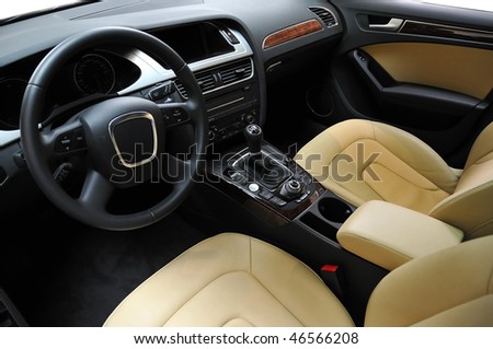 stock photo Luxury car interior