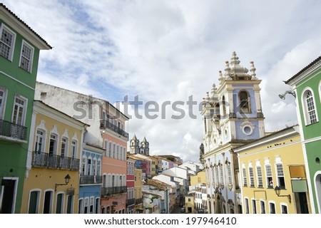 Pelourinho Salvador da Bahia Brazil historic city center colorful colonial buildings