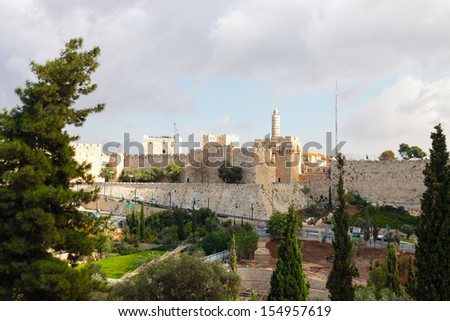 The entrance to the old city of Jerusalem, near the Tower of David and Jaffa Gate