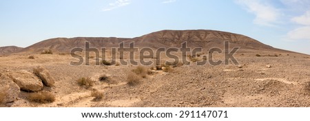 The majestic panorama of a big mountains in a Negev desert, in a desert near Dead Sea, Israel