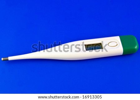 Thermometer isolated on blue background