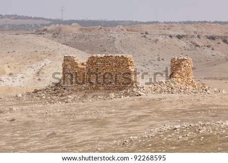 Ruined house in a desert