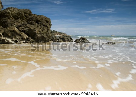 Oura Beach & cliffs in Albufeira, Portugal - landscape orientation
