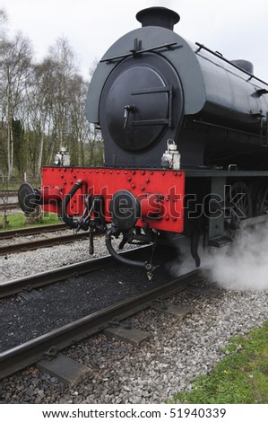 Steam train in Peak District National Park England