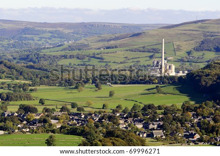 Cement works in Hope Valley in Peak District National Park Derbyshire England