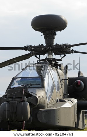 WADDINGTON, ENGLAND, UK - JULY 3: Apache Longbow attack helicopter at Waddington International Air Show on July 3, 2011 in Waddington, England, UK.