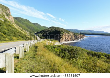 Cabot Trail on Cape Breton Island in Nova Scotia Canada