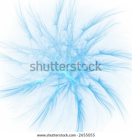 Blue fantasy snowflake on white