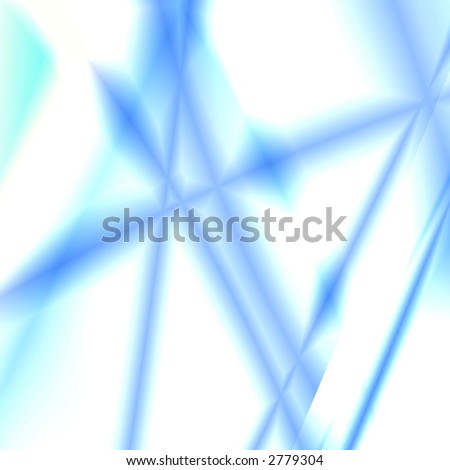 Blue fantasy rays on white background