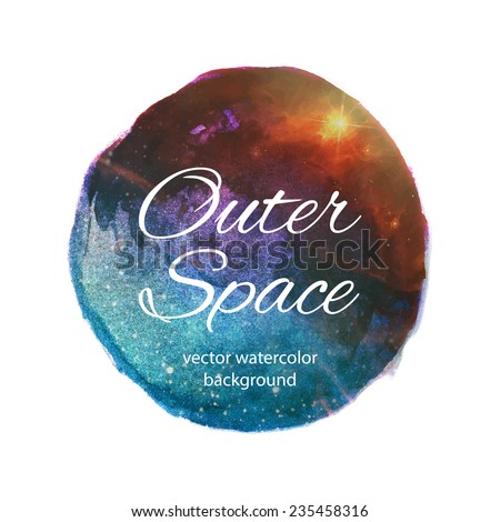 Outer space vector watercolor design Outer space vector watercolor design