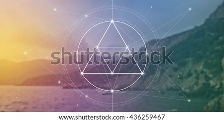 Sacred geometry web banner. Math, nature, and spirituality in nature. The formula of nature. There is no beginning and no end of the Universe, and no beginning and no end of the Life and the Bliss.