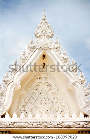 Thai temple gate.  beautiful on the top of gate