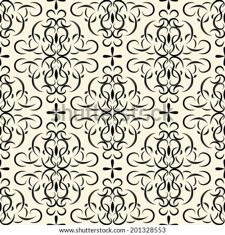Damask  pattern. Luxury flower background. White and black floral illustration for wallpaper.
