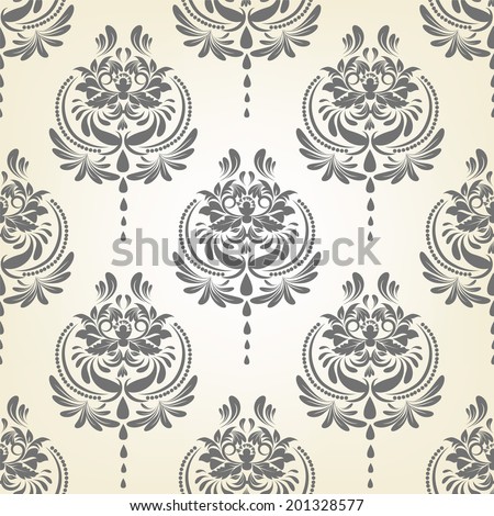 Damask  pattern. Luxury flower background. White and black floral illustration for wallpaper.