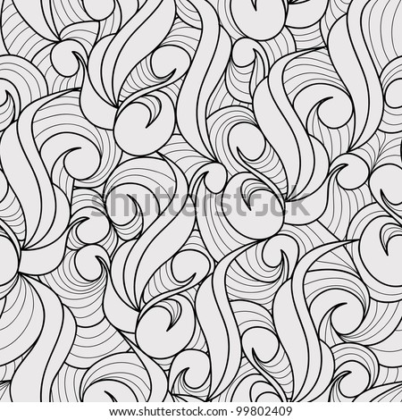 vector seamless black white abstract pattern - stock vector