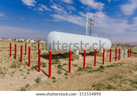 A Propane Storage Tank and Blue Sky