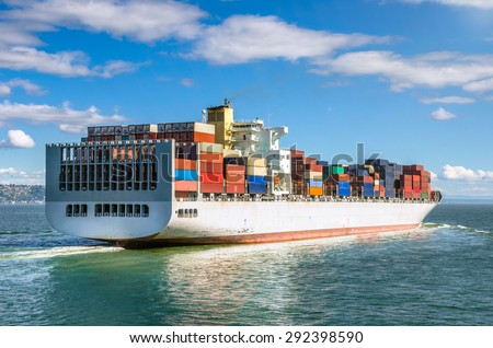 Container Ship and Blue Sky