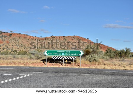 A Sign at Crossroads in The Australian Outback