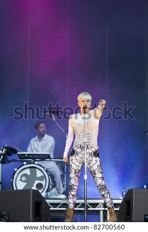 GOTHENBURG, SWEDEN - AUGUST 12: Singer Robyn performs at the Way Out West festival on August 12, 2011 in Gothenburg, Sweden