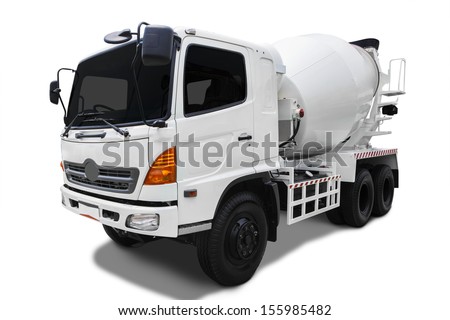 Cement mixer truck isolated on white background