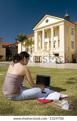 Studying outside at summer