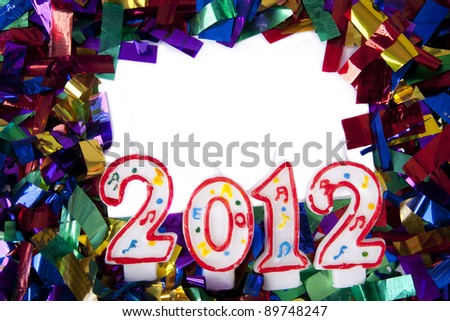 2012 with confetti background with copy space
