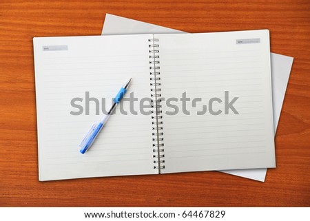 Html Table Background on Open Notebook On Wooden Table Background  Stock Photo 64467829