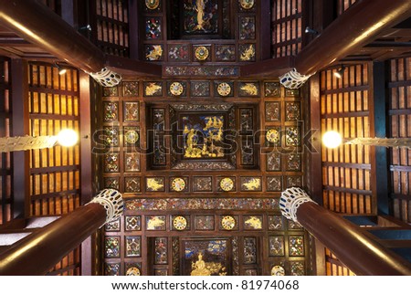 Ceiling of Buddhist temple