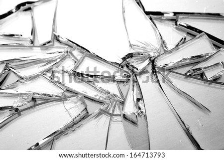 closeup abstract broken cracked glass